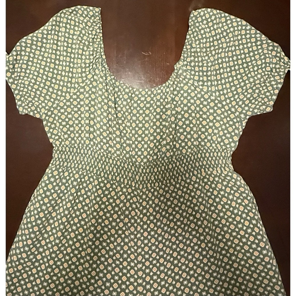 AUW Women's Olive Green Gold Floral Print Wide Leg Crop Jumpsuit Rayon Sz 3X - Picture 6 of 16